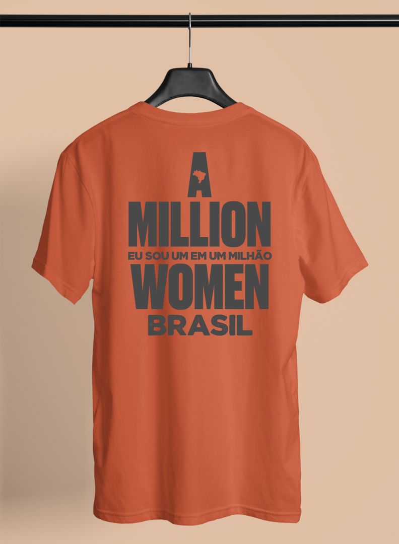 CAMISETA AD UNISSEX "A MILLION WOMEN" LARANJA