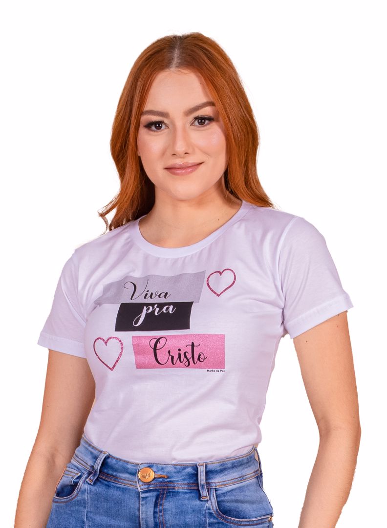 BABY LOOK ADULTO VIVA PARA CRISTO 