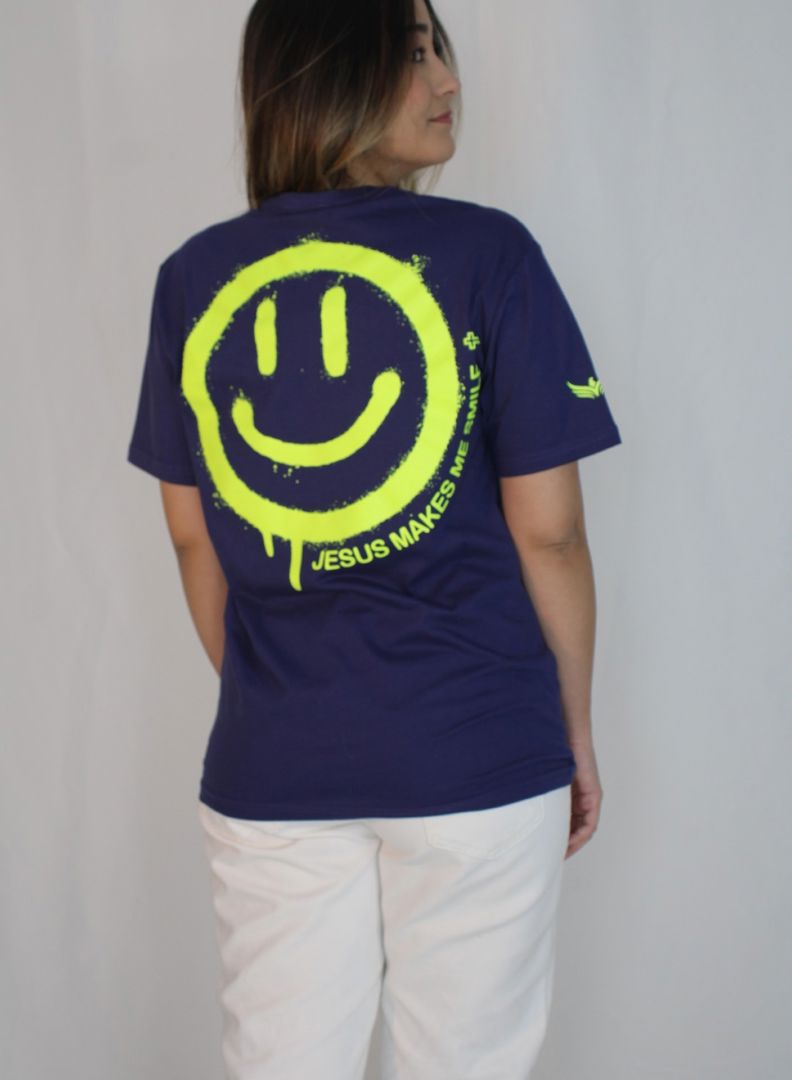 CAMISETA ADULTO AZUL MARINHO/VERDE SMILE 