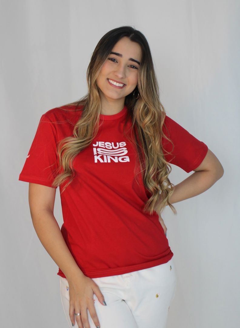 CAMISETA AD VERMELHO JESUS IS KING 