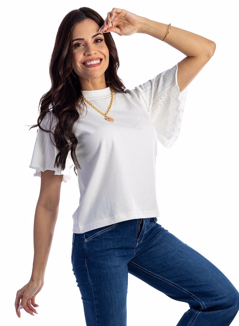 BLUSA ADULTO RIBANA OFF WHITE MANGA NO LAISE