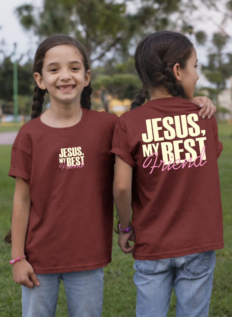 CAMISETA INF JESUS, MY BEST FRIEND MARRON