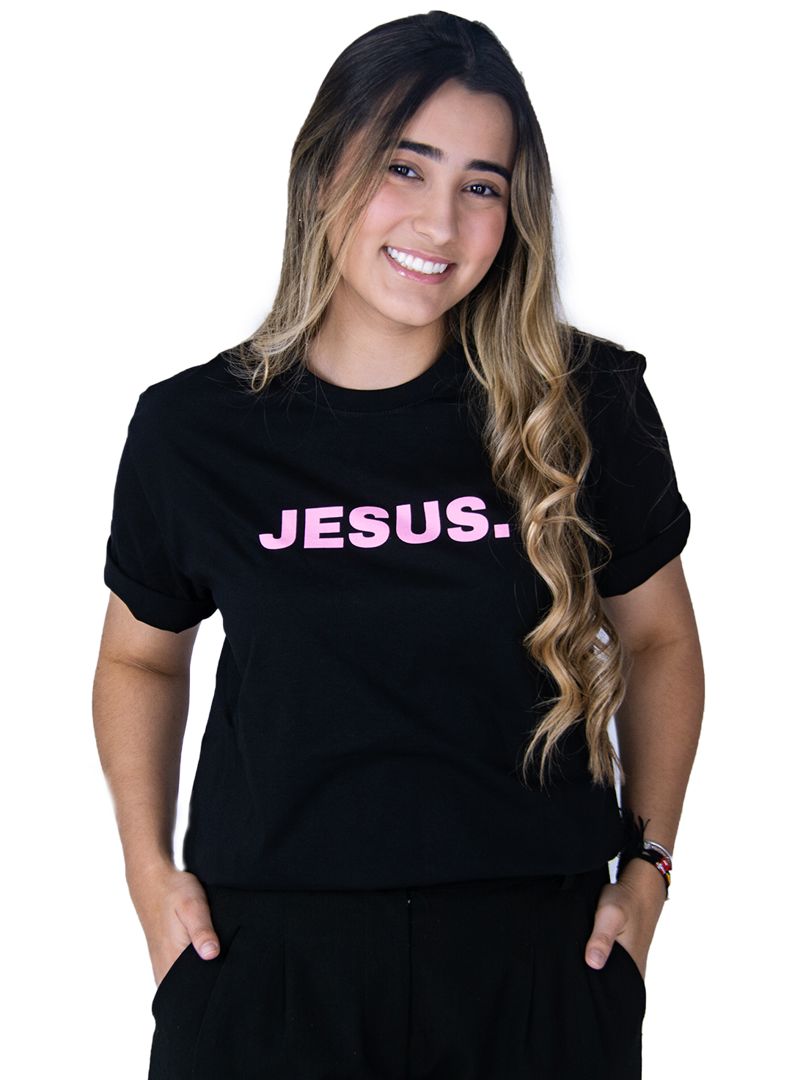 CAMISETA AD. JESUS - ROSA