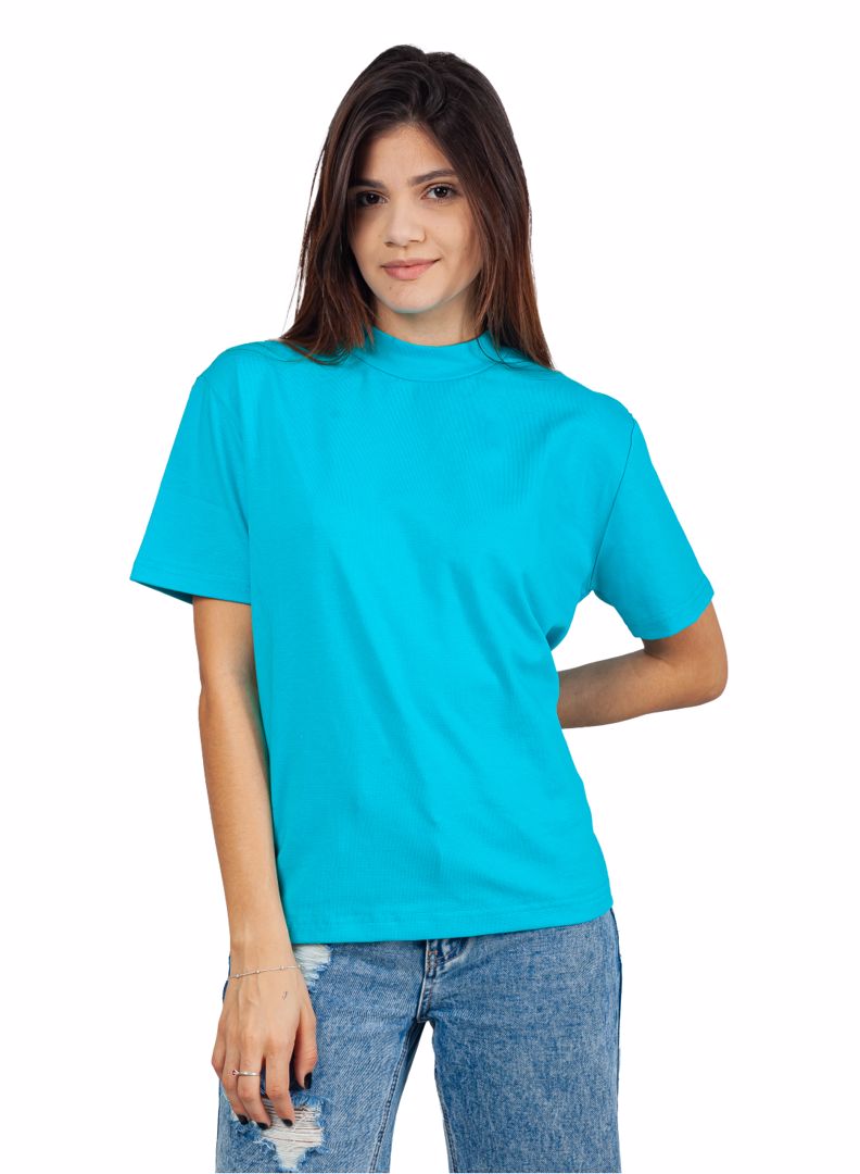 BLUSA ADULTO AZUL CLARO GOLA ROLÊ 