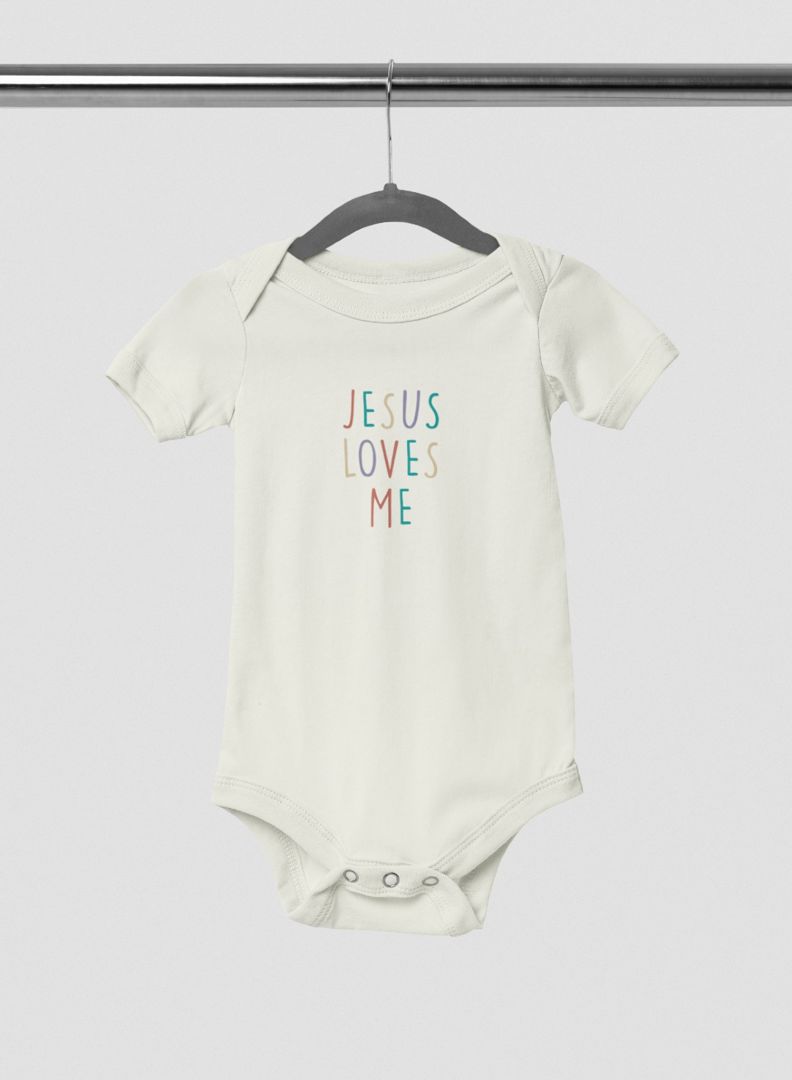 Body bebê Jesus loves me Marfim |oh. gloria